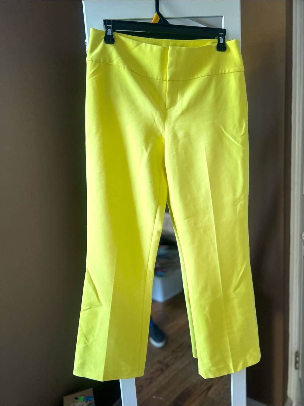 Alice + Olivia Neon Yellow High-Waist Trousers